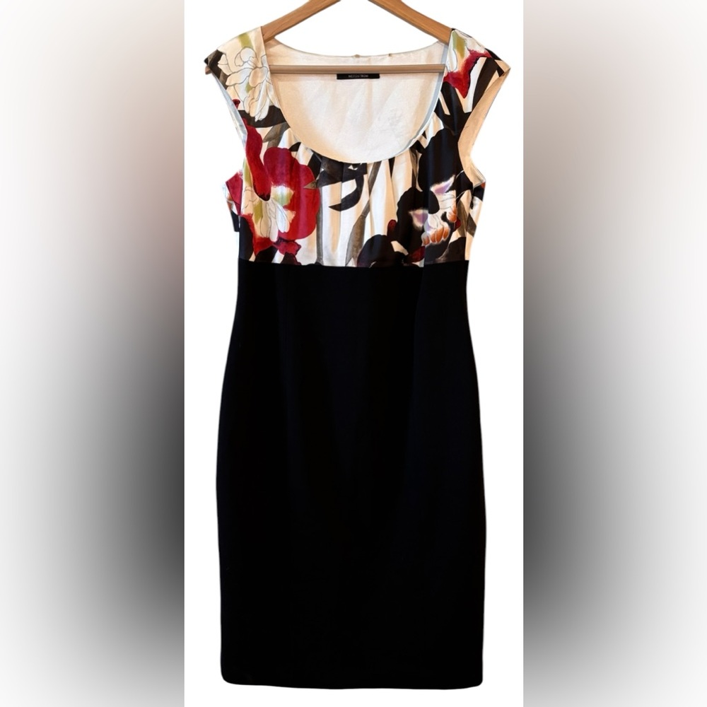 Elie Tahari Nordstrom Floral & Black Knee Length Sleeveless Dress Size 8